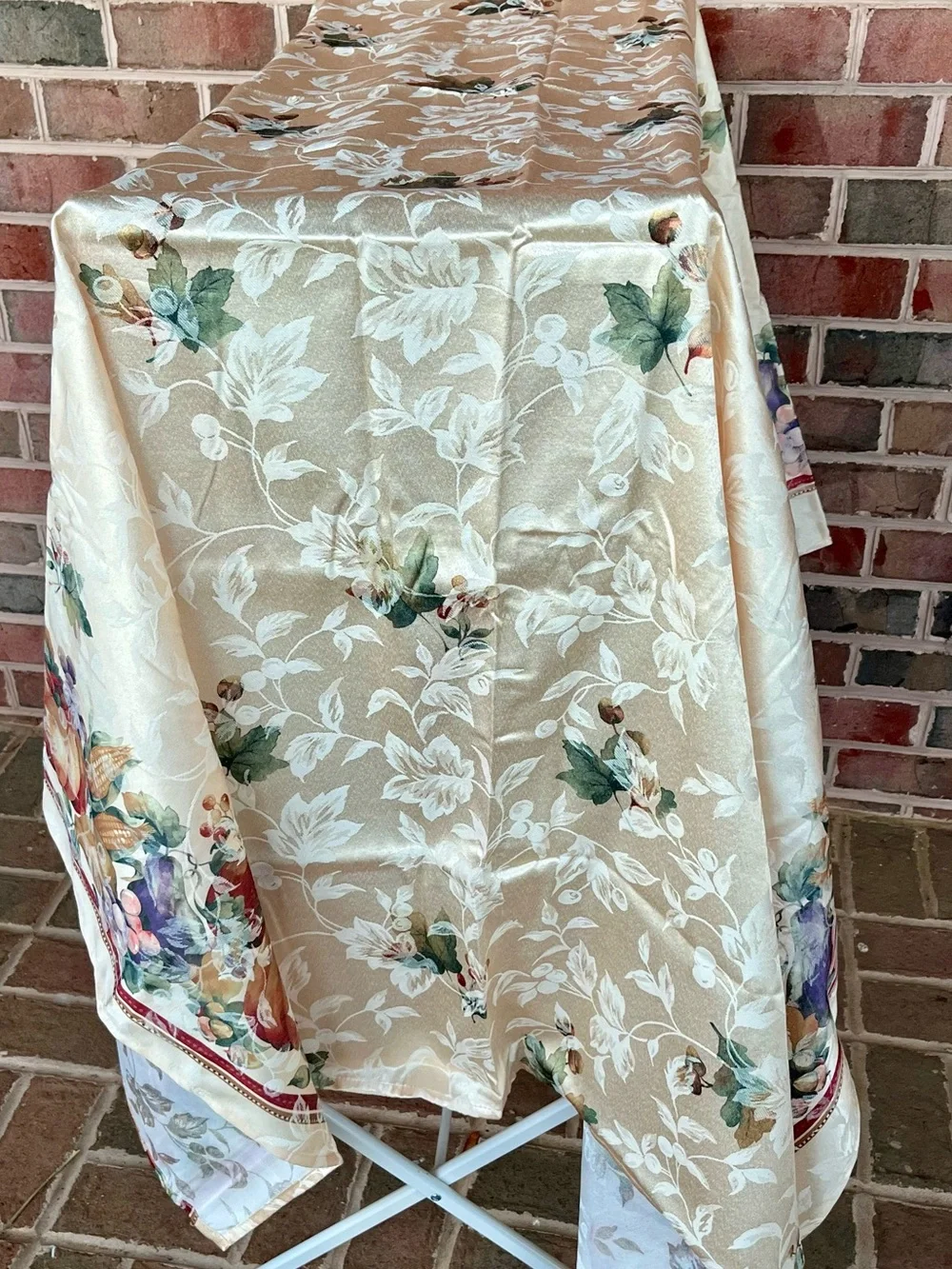 Benson Mills Jubilee Fall Thanksgiving Pumpkin Jacquard Fabric Tablecloth 60x84